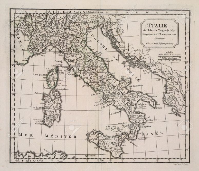 11425712-year-3-of-the-french-revolution-1791-map-of-italy-stock-photo